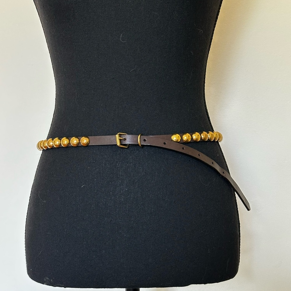 Gorgeous Banana Republic Brown Leather Belt with Brass Accents